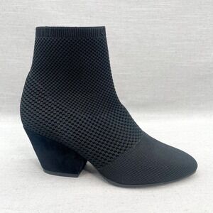 Eileen Fisher Boots Womens 6.5 Dahlia Sock Bootie Shoes‎ Black Knit Stretch Heel